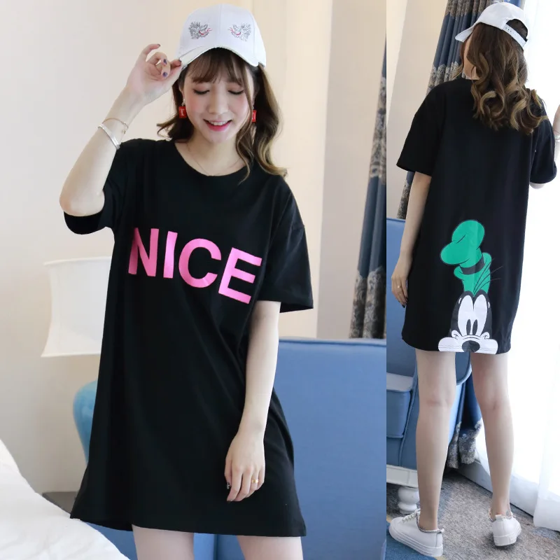 2019 Summer Wear New Style Dress Loose-Fit Mid-length Short-sleeved Top Cartoon Printed Leisure T-shirt Skirt Fashion
2019 Summer Wear New Style Dress Loose-Fit Mid-length Short-sleeved Top Cartoon Printed Leisure T-shirt Skirt Fashion