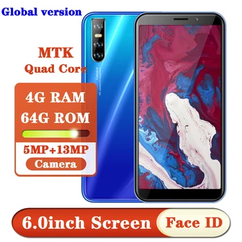 

Quad core A30 13mp Face ID unlocked 4G RAM 64G ROM Global smartphones 6.0inch android mobile phones celulares 3G WCDMA WIFI 2SIM