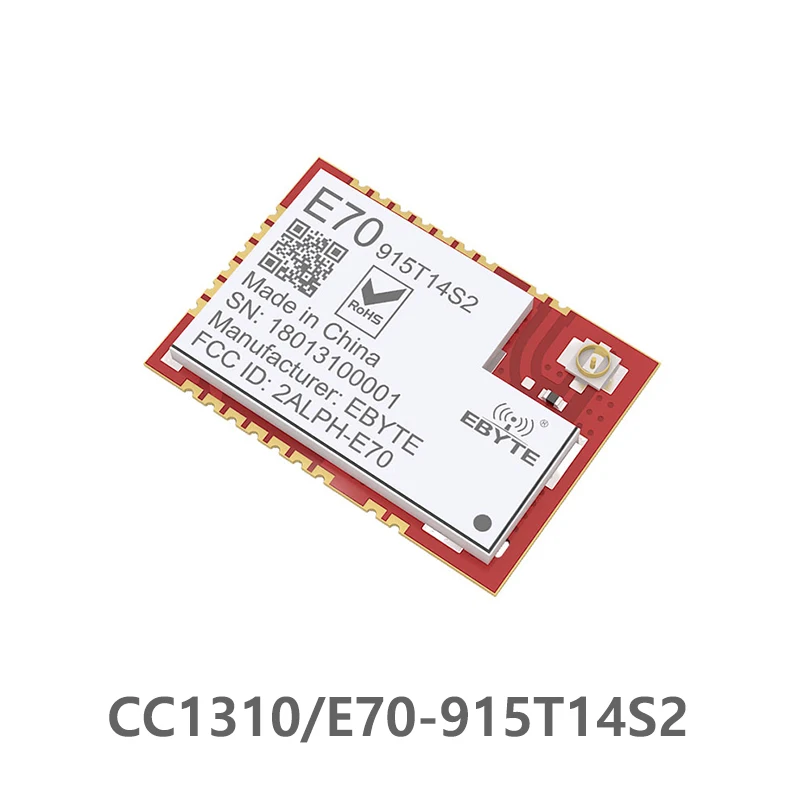 E70-915T14S2 915MHz CC1310 module UART wireless transceiver FEC anti-interference 14dBm SoC communication module
E70-915T14S2 915MHz CC1310 module UART wireless transceiver FEC anti-interference 14dBm SoC communication module