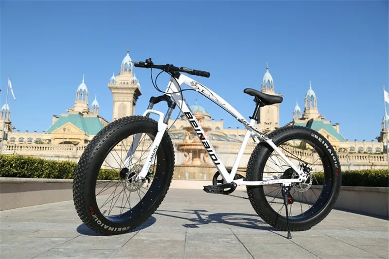 Snowmobile 4.0 plus wide tire shock absorption mountain bike 26 inch double disc brake beach road vehicle