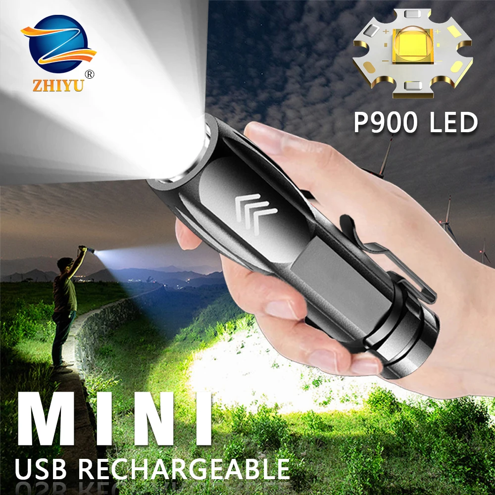 ZHIYU Rechargable Portable LED Flashlight P900 LED Torch Waterproof Camping Lantern Zoomable Focus Light Tactical Flashlight
ZHIYU Rechargable Portable LED Flashlight P900 LED Torch Waterproof Camping Lantern Zoomable Focus Light Tactical Flashlight