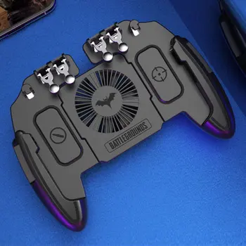 Mobile Phone Joystick Controller Turnover Button Gamepad For PUBG iOS Android Six 6 Finger Operating Gamepad With Cooling Fan
Mobile Phone Joystick Controller Turnover Button Gamepad For PUBG iOS Android Six 6 Finger Operating Gamepad With Cooling Fan