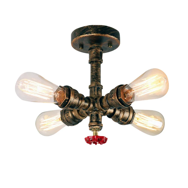 Фото Ретро водопроводные потолочные лампы Лофт промышленный потолочный светильник s