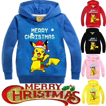 Merry Christmas Boys Girls Pokemon Pikachu Hoodies Cartoon Print Pullover Hooded Sportswear Tops for Children Kids Surprise Gift
Merry Christmas Boys Girls Pokemon Pikachu Hoodies Cartoon Print Pullover Hooded Sportswear Tops for Children Kids Surprise Gift