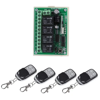 Wireless Multi-Function 4-Way Remote Control Switch with 100 Meters Range 12V Relay Switch Receiver Replacement for All Fields
Wireless Multi-Function 4-Way Remote Control Switch with 100 Meters Range 12V Relay Switch Receiver Replacement for All Fields