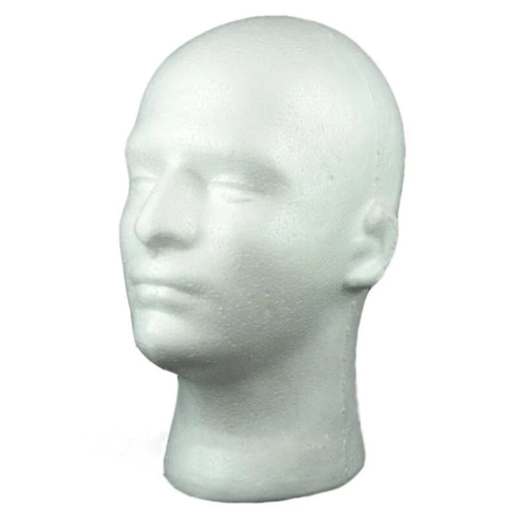 Male Styrofoam Mannequin Head Cosmetics Model Wig Display Glasses Hat