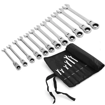 12pcs 8-19mm Ratcheting Wrench Metric Flexible Head Combination Ratchet Spanner Tool Set anti-rust and corrosion-resistant
12pcs 8-19mm Ratcheting Wrench Metric Flexible Head Combination Ratchet Spanner Tool Set anti-rust and corrosion-resistant
