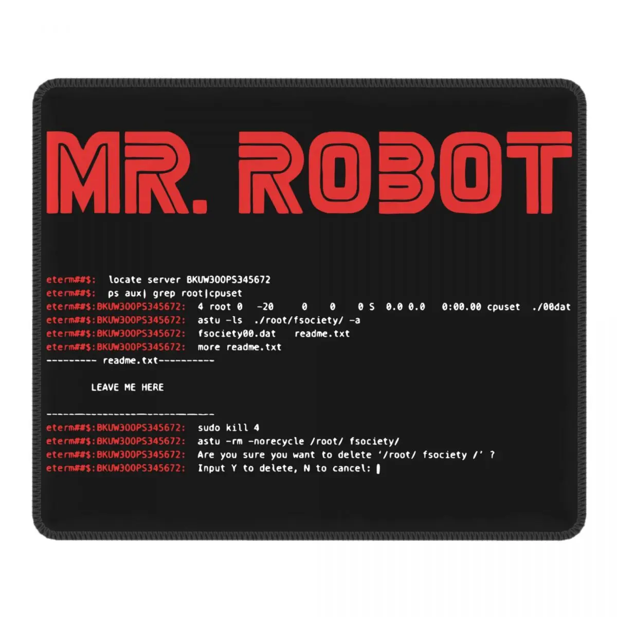 Программатор для мыши Mr Robot Crazy Mouse Pad Arch Linux противоскользящий мягкий коврик