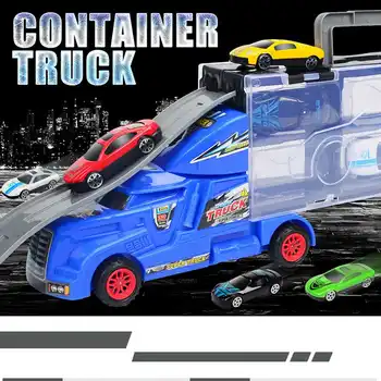 Toy Truck Carrier and 6 Mini Cars 2 Sliding Track Play Set Transport Car Toys Lorry Truck Kids Toy 
Toy Truck Carrier and 6 Mini Cars 2 Sliding Track Play Set Transport Car Toys Lorry Truck Kids Toy