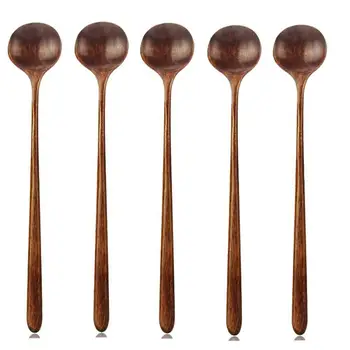Long Spoons Wooden, 5 Pieces Korean Style 10.9 inches 100% Natural Wood Long Handle Round Spoons for Soup Cooking Mixing Stirrer
Long Spoons Wooden, 5 Pieces Korean Style 10.9 inches 100% Natural Wood Long Handle Round Spoons for Soup Cooking Mixing Stirrer