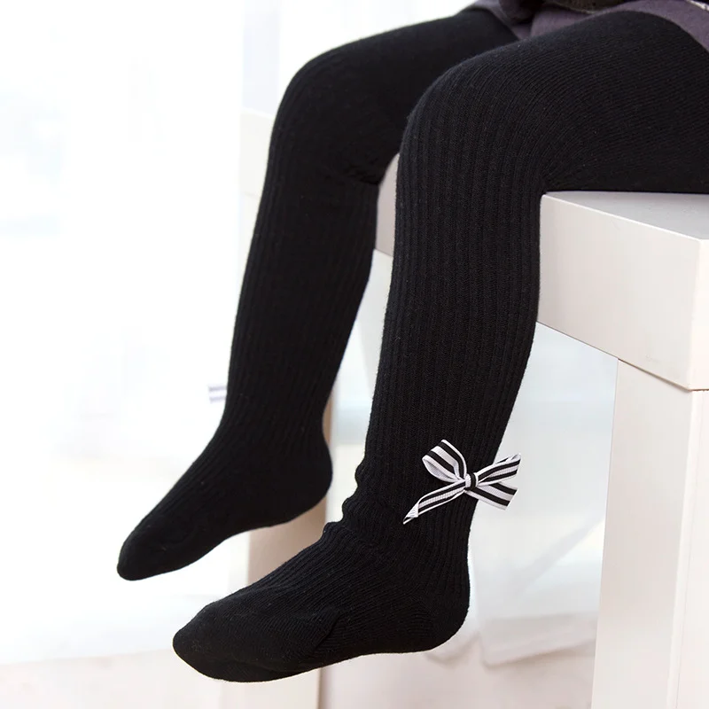 

New Cotton Ribbed Kids Tights for Children Autumn Winter Warm Cute Bow Toddler Tights Baby Stocking Soft Girls Pantyhose Clothes