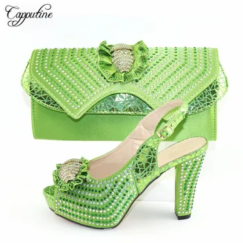 Popular Party Set Green African Pumps Shoes With Bag Set CR2108 Heel Height 11.3CM
Popular Party Set Green African Pumps Shoes With Bag Set CR2108 Heel Height 11.3CM