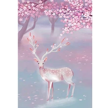 5d diy pegatinas de diamante completo punto de cruz de diamante 2019 nuevo alce simple moderno salón de exhibición de diamantes pintura completa alce melocotón(China)