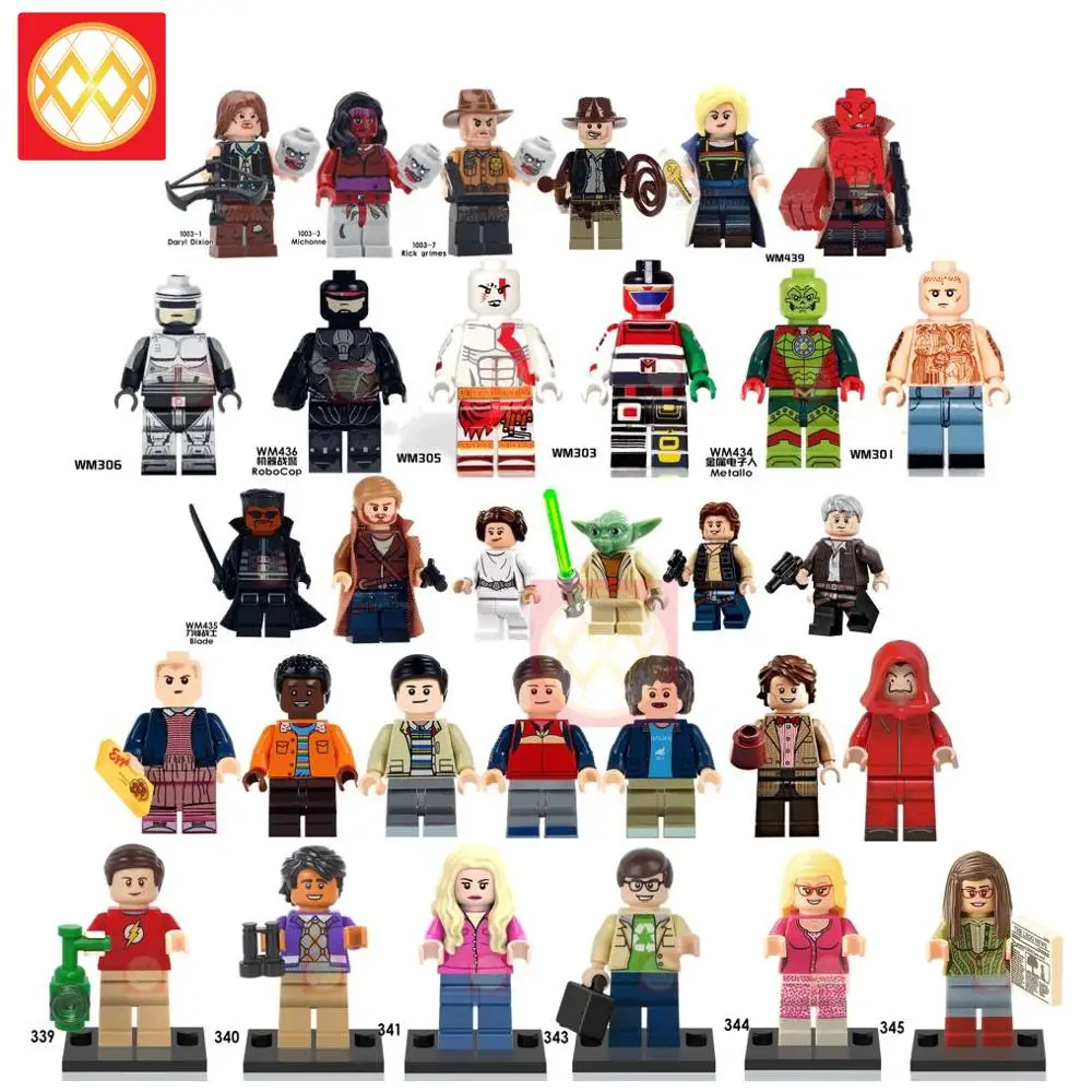 Free Shipping Hellboy Robocop juguetes House of Paper Stranger Things Walking dead Rick Grimes Building Blocks Children Toys
Free Shipping Hellboy Robocop juguetes House of Paper Stranger Things Walking dead Rick Grimes Building Blocks Children Toys