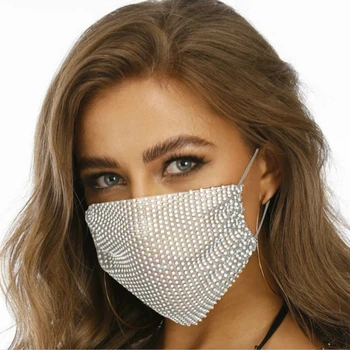 Fashion Women Sexy Glitter Rhinestone Mask Sequins Facemask Reusable Mouth Mask Diamond Crytal Birthday Party Decorations Adult
Fashion Women Sexy Glitter Rhinestone Mask Sequins Facemask Reusable Mouth Mask Diamond Crytal Birthday Party Decorations Adult