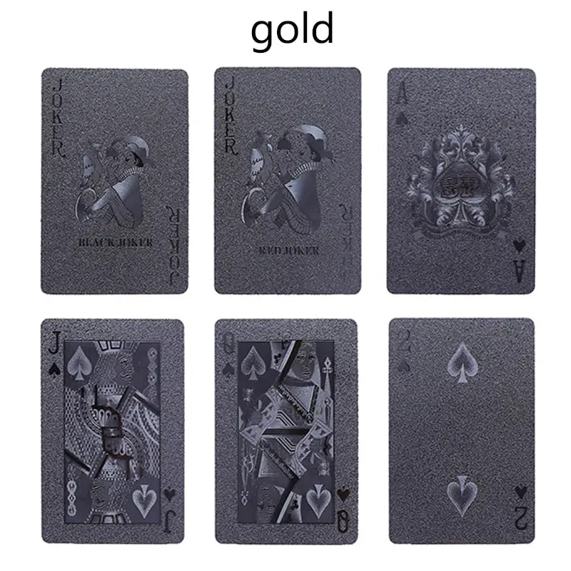 New Golden Black Matte Plastic Poker Cards Waterproof 9