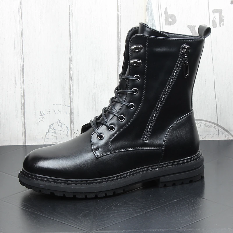 men casual punk stage motorcycle boots black natural leather platform shoes spring autumn high top boot cowboy botas masculinas
men casual punk stage motorcycle boots black natural leather platform shoes spring autumn high top boot cowboy botas masculinas