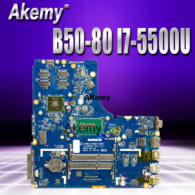 ZIWB2/ZIWB3/ZIWE1 LA-B091P Laptop motherboard for Lenovo B50-80 Test original mainboard I7-5500U AMD-Video
ZIWB2/ZIWB3/ZIWE1 LA-B091P Laptop motherboard for Lenovo B50-80 Test original mainboard I7-5500U AMD-Video