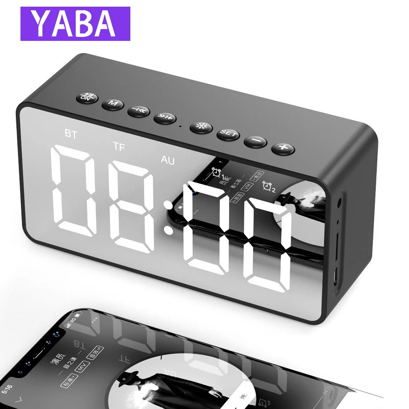 YABA Bluetooth Speaker Super Bass Portable Wireless Stereo Speakers Support TF AUX mirror Alarm Clock for Phone Computer
YABA Bluetooth Speaker Super Bass Portable Wireless Stereo Speakers Support TF AUX mirror Alarm Clock for Phone Computer