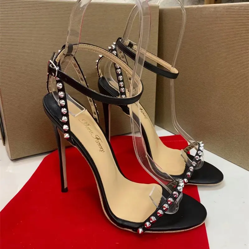 Casual Designer sexy lady fashion women shoes black leather spikes strappy peep toe slingback high heels sandals 12cm 10cm
Casual Designer sexy lady fashion women shoes black leather spikes strappy peep toe slingback high heels sandals 12cm 10cm