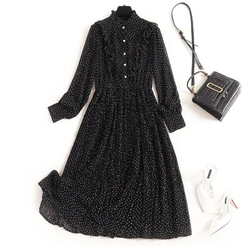 Women girils polka dot cute dress new 2020 spring summer ruffles long sleeve elastci waist pleated French chiffon black dresses
Women girils polka dot cute dress new 2020 spring summer ruffles long sleeve elastci waist pleated French chiffon black dresses