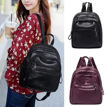 Fashion Wild Ladies Backpack PU Soft Leather Casual Personality Retro Multifunction Female Backpacks 
Fashion Wild Ladies Backpack PU Soft Leather Casual Personality Retro Multifunction Female Backpacks