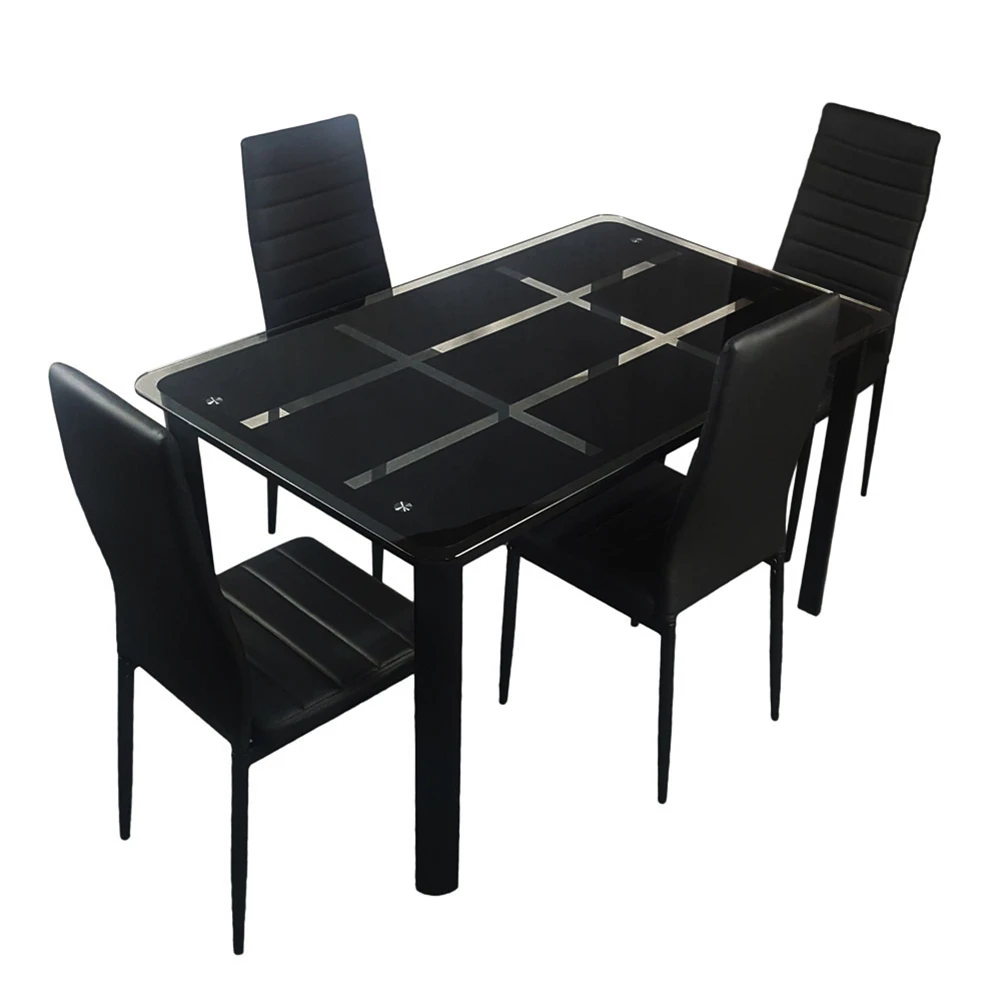 Rectangle Tempered Glass Dining Table and 4pcs High Backrest Dining Chairs Nine Block Box Pattern for Kitchens Dining Rooms
Rectangle Tempered Glass Dining Table and 4pcs High Backrest Dining Chairs Nine Block Box Pattern for Kitchens Dining Rooms