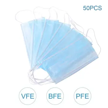 50Pcs 3 Layers Disposable Mouth Mask Non-Woven Earloop Mouth-Muffle Anti-Fog PM2.5 Protective Respirator
50Pcs 3 Layers Disposable Mouth Mask Non-Woven Earloop Mouth-Muffle Anti-Fog PM2.5 Protective Respirator