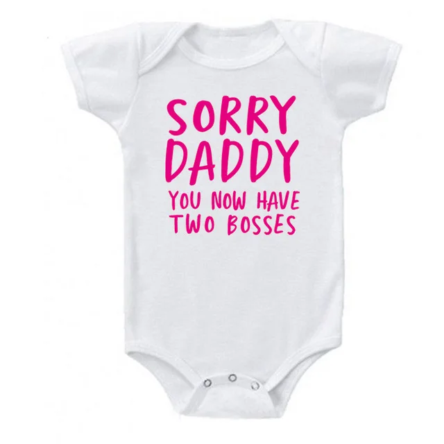 Sorry Daddy You Now Have Two Bosses/детские комбинезоны с принтом Летняя одежда для малышей