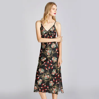 Women's Spring and Summer Silk Sexy Slip Nightdress Women's Summer Black Medium-Length Night Dress Silk Dressing Gown
Women's Spring and Summer Silk Sexy Slip Nightdress Women's Summer Black Medium-Length Night Dress Silk Dressing Gown