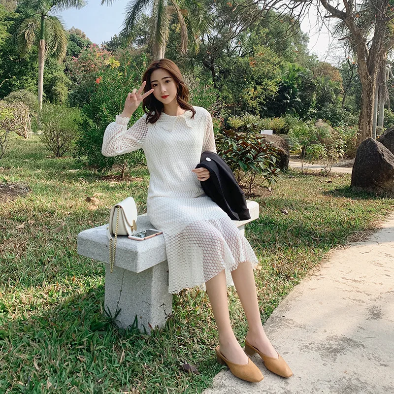 2020 Spring Spring Clothing Sweet Crochet Loose-Fit Slimming over-the-Knee Mid-length Lace Dress WOMEN'S Dress Spring Elegant
2020 Spring Spring Clothing Sweet Crochet Loose-Fit Slimming over-the-Knee Mid-length Lace Dress WOMEN'S Dress Spring Elegant