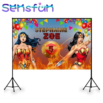 zy135 Cartoon Wonder Woman Background Custom Girls Birthday Party Backdrop for Photography Props Photo Studio 7x5ft
zy135 Cartoon Wonder Woman Background Custom Girls Birthday Party Backdrop for Photography Props Photo Studio 7x5ft