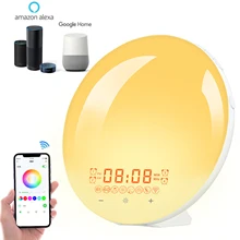 APP Smart Wake Up Light Sunrise Simulation Snooze Alarm Clock For Adults Children 4 Alarm Times Options/9 Ringtones And FM Radio APP Smart Wake Up Light Sunrise Simulation Snooze Alarm Clock For Adults Children 4 Alarm Times Options/9 Ringtones And FM Radio