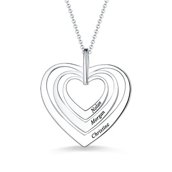 AILIN Custom Women Family Three Hearts Engraved Necklace 925 Sterling Silver Name Pendant Jewelry Christmas Anniversary Gifts
AILIN Custom Women Family Three Hearts Engraved Necklace 925 Sterling Silver Name Pendant Jewelry Christmas Anniversary Gifts