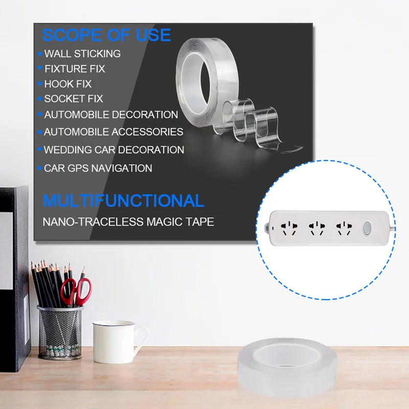 Dropshipping 2PCS Nano Tape Reusable Double-Sided Adhesive Tape Traceless Magic Tape Removable Sticker 1mm Thick
Dropshipping 2PCS Nano Tape Reusable Double-Sided Adhesive Tape Traceless Magic Tape Removable Sticker 1mm Thick