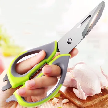 Multifunctional Scissors Stainless Steel Kitchen Vegetable Knives Meat Potato Cheese Meat Cutter Beer Opener Scissor 
Multifunctional Scissors Stainless Steel Kitchen Vegetable Knives Meat Potato Cheese Meat Cutter Beer Opener Scissor