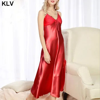 Women Satin Sleeveless Nightgown Spaghetti Strap A-Line Full Length Lingerie Dress Side Slit Sexy V-Neck Sleepwear M-3XL
Women Satin Sleeveless Nightgown Spaghetti Strap A-Line Full Length Lingerie Dress Side Slit Sexy V-Neck Sleepwear M-3XL