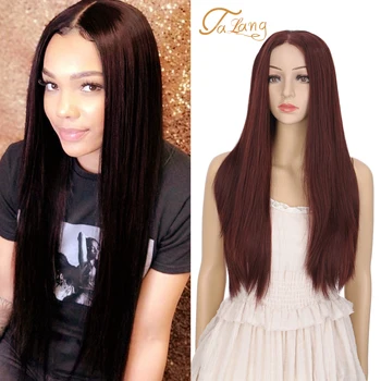 TALANG wine red long straight hair dark red female Wig Natural split dark red synthetic hair heat resistant fiber hair 
TALANG wine red long straight hair dark red female Wig Natural split dark red synthetic hair heat resistant fiber hair