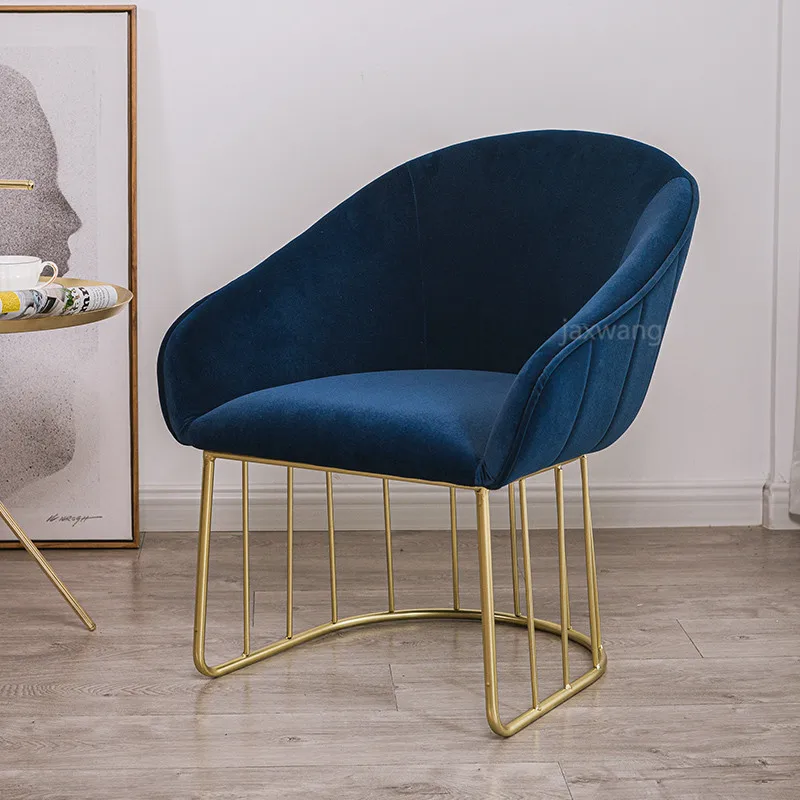 Nordic Iron Luxury Dining Chair Customized Nail Makeup Coffee Tea Chairs Home Study Bedroom Living Room Armchair |