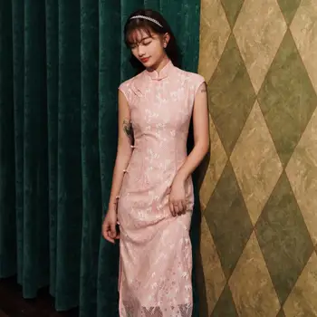 2020 Summer lace cheongsam for womens vintage chinese traditional dress sleeveless long qipao plus size S-XXL
2020 Summer lace cheongsam for womens vintage chinese traditional dress sleeveless long qipao plus size S-XXL