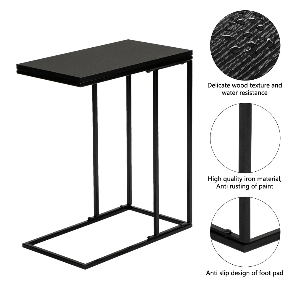 Coffee Tables Black MDF Countertops Grey Wrought Iron Base Single Layer C Shape Snack Table End Tables
Coffee Tables Black MDF Countertops Grey Wrought Iron Base Single Layer C Shape Snack Table End Tables