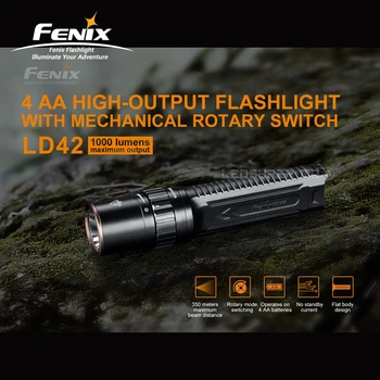 AA Torch Light Fenix LD42 1000 Lumens High-output Flashlight with Mechanical Rotary Switch
AA Torch Light Fenix LD42 1000 Lumens High-output Flashlight with Mechanical Rotary Switch