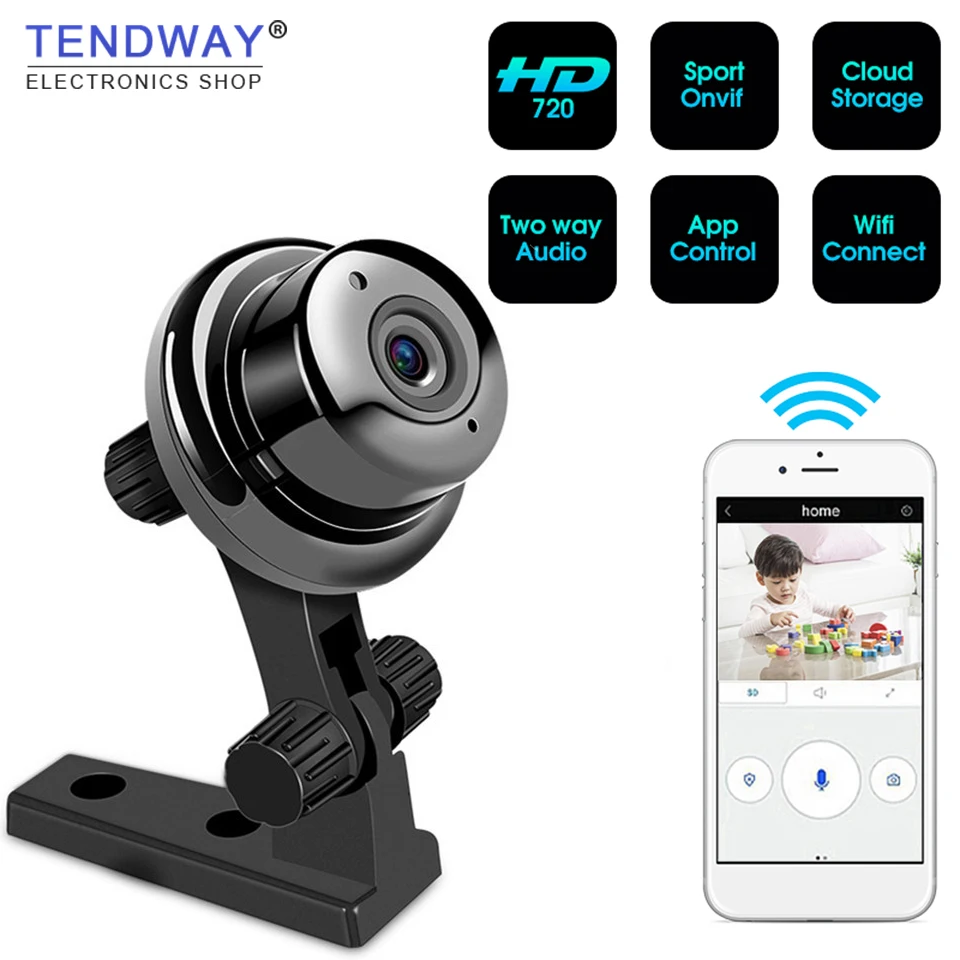 Tendway Wireless Mini WiFi Camera 720P HD IR Night Vision Home Security Cloud IP Camera CCTV Motion Detection Baby Monitor
Tendway Wireless Mini WiFi Camera 720P HD IR Night Vision Home Security Cloud IP Camera CCTV Motion Detection Baby Monitor