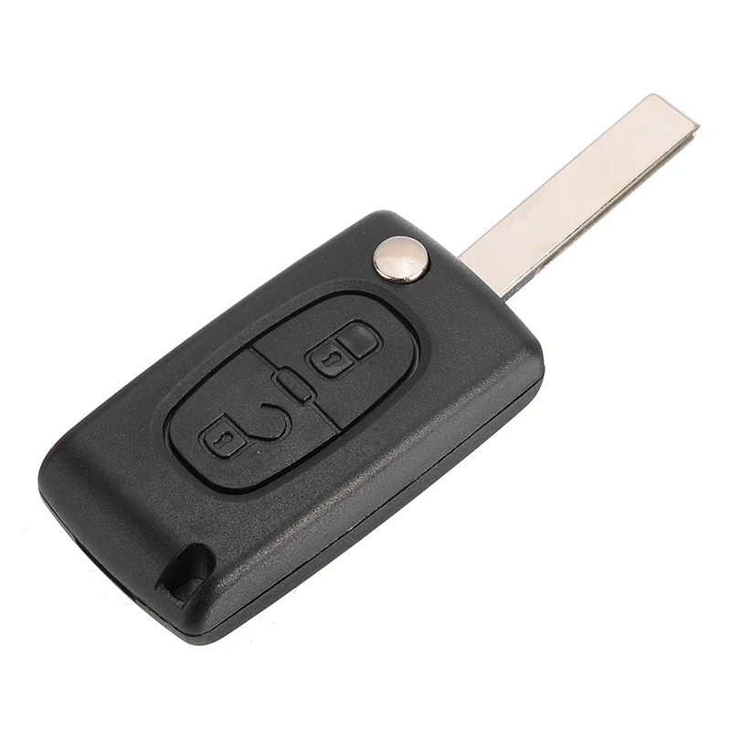 For Peugeot 307 308 407 408 207 2 Buttons Remote Flip Folding Key Shell Uncut Blade Replacement Fob Case No Logo
