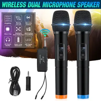2Pcs VHF LCD Wireless Independent and Mixed Automatic Selection Karaoke Microphone Speaker 2 Handheld MIC for KTV Player
2Pcs VHF LCD Wireless Independent and Mixed Automatic Selection Karaoke Microphone Speaker 2 Handheld MIC for KTV Player