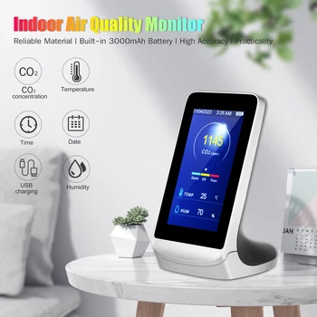 Indoor Air Quality Monitor Air Detector Tester Analyzer Multifunctional CO2 Detector with Color Screen Temperature Humidity Tool
Indoor Air Quality Monitor Air Detector Tester Analyzer Multifunctional CO2 Detector with Color Screen Temperature Humidity Tool