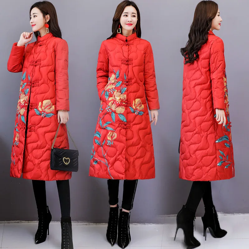 Flower Cotton-padded Clothes Embroidered 2018 Winter New Style Mid-length Long Sleeve Cotton Coat Fashion Loose Comfortable Simp
Flower Cotton-padded Clothes Embroidered 2018 Winter New Style Mid-length Long Sleeve Cotton Coat Fashion Loose Comfortable Simp