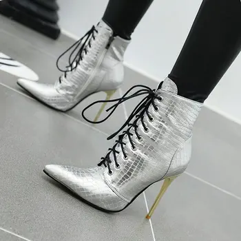 2019 Fashion Ankle Boots Women's Boots Sexy Super High Heel Short Boots Pointed Toe Lace Up Autumn Winter Boots Woman
2019 Fashion Ankle Boots Women's Boots Sexy Super High Heel Short Boots Pointed Toe Lace Up Autumn Winter Boots Woman
