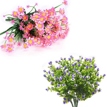 10 Pcs Faux Plastic Fake Flower Bouquet Simulation Greenery Party Decor, 4 Pcs Eucalyptus & 6 Pcs Daisy
10 Pcs Faux Plastic Fake Flower Bouquet Simulation Greenery Party Decor, 4 Pcs Eucalyptus & 6 Pcs Daisy