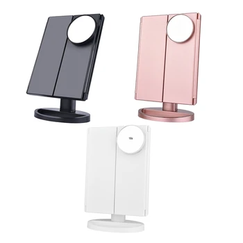LED Press Sn 22 Light Makeup Mirror Table Desktop Makeup 1X/2X/3X/10X nifying Mirrors Vanity 3 Folding Adjustable Mirror
LED Press Sn 22 Light Makeup Mirror Table Desktop Makeup 1X/2X/3X/10X nifying Mirrors Vanity 3 Folding Adjustable Mirror
